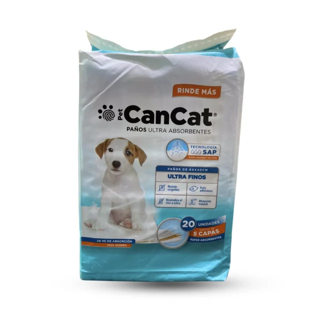 Paños Educativos Para Mascotas Cancat 60x40 Cm X20 Premium